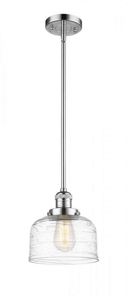 Bell - 1 Light - 8 inch - Polished Chrome - Stem Hung - Mini Pendant