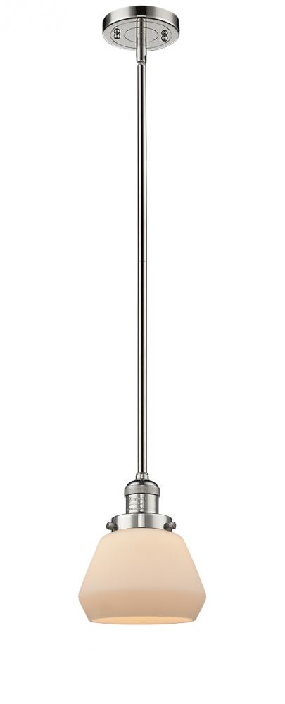 Fulton - 1 Light - 7 inch - Polished Nickel - Stem Hung - Mini Pendant