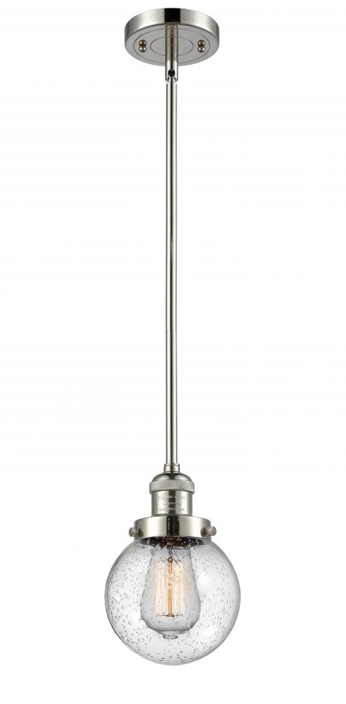 Beacon - 1 Light - 6 inch - Polished Nickel - Stem Hung - Mini Pendant