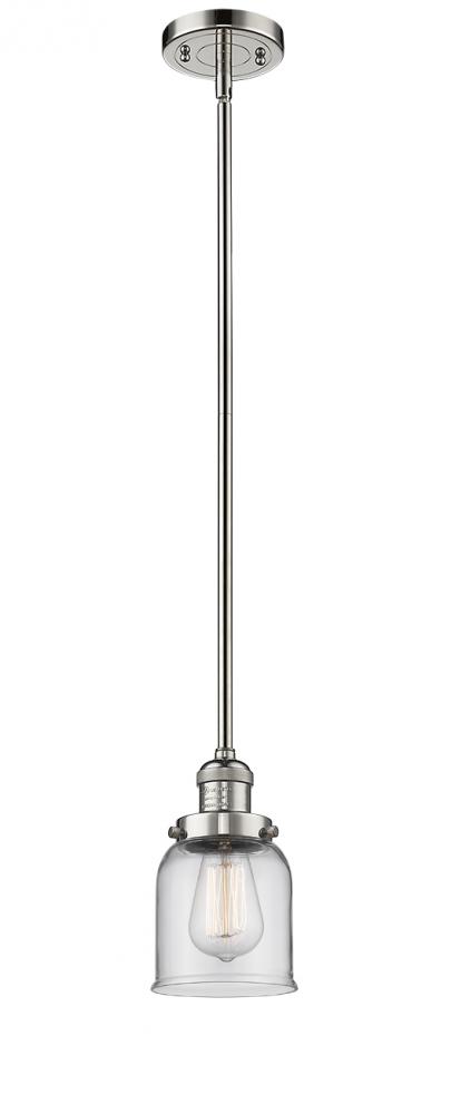 Bell - 1 Light - 5 inch - Polished Nickel - Stem Hung - Mini Pendant