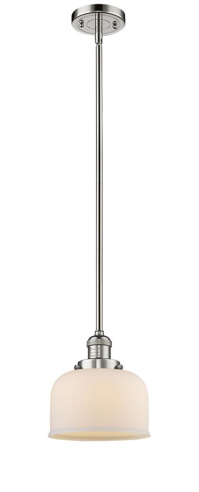 Bell - 1 Light - 8 inch - Polished Nickel - Stem Hung - Mini Pendant