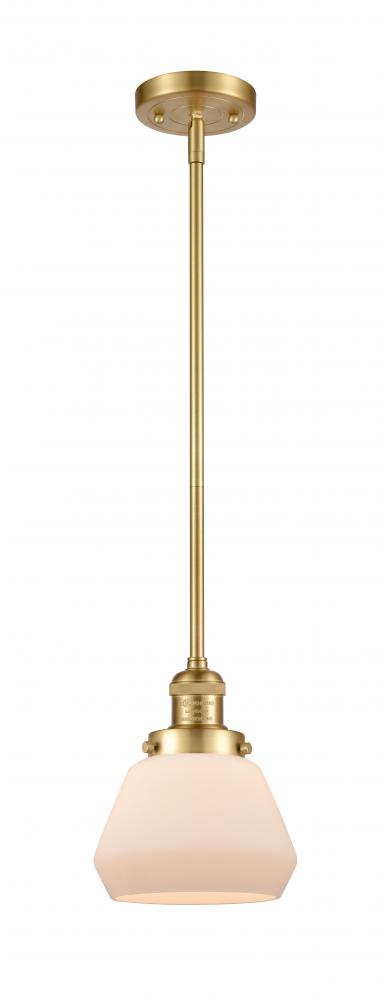 Fulton - 1 Light - 7 inch - Satin Gold - Stem Hung - Mini Pendant