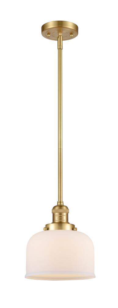 Bell - 1 Light - 8 inch - Satin Gold - Stem Hung - Mini Pendant