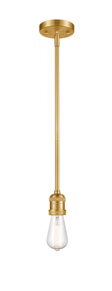 Bare Bulb - 1 Light - 2 inch - Satin Gold - Stem Hung - Mini Pendant