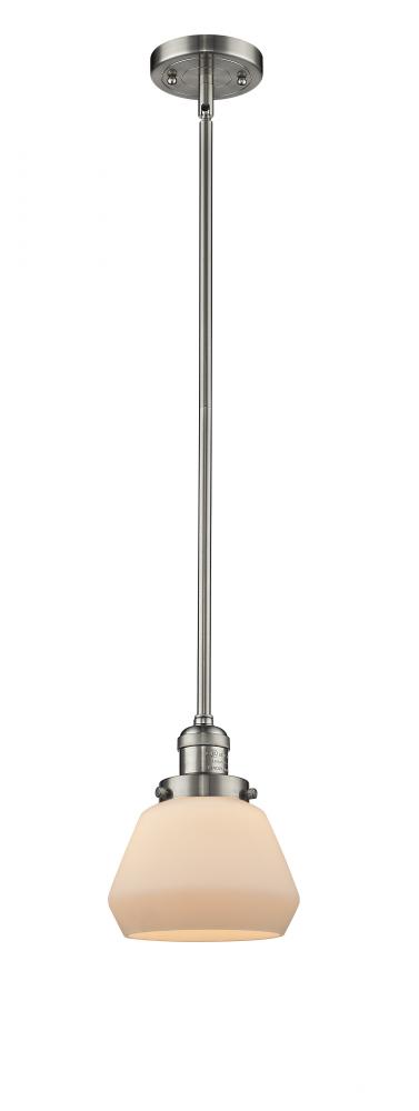 Fulton - 1 Light - 7 inch - Brushed Satin Nickel - Stem Hung - Mini Pendant