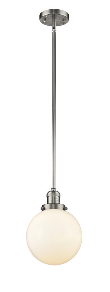 Beacon - 1 Light - 8 inch - Brushed Satin Nickel - Stem Hung - Mini Pendant