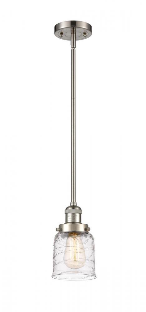 Bell - 1 Light - 5 inch - Brushed Satin Nickel - Stem Hung - Mini Pendant
