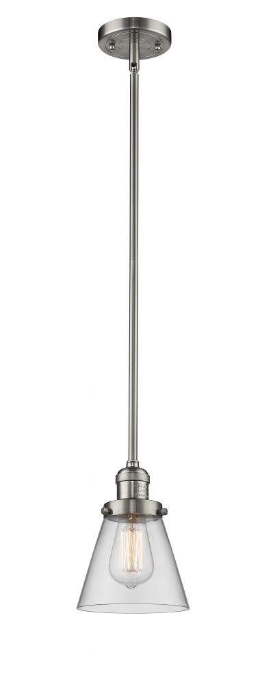 Cone - 1 Light - 6 inch - Brushed Satin Nickel - Stem Hung - Mini Pendant
