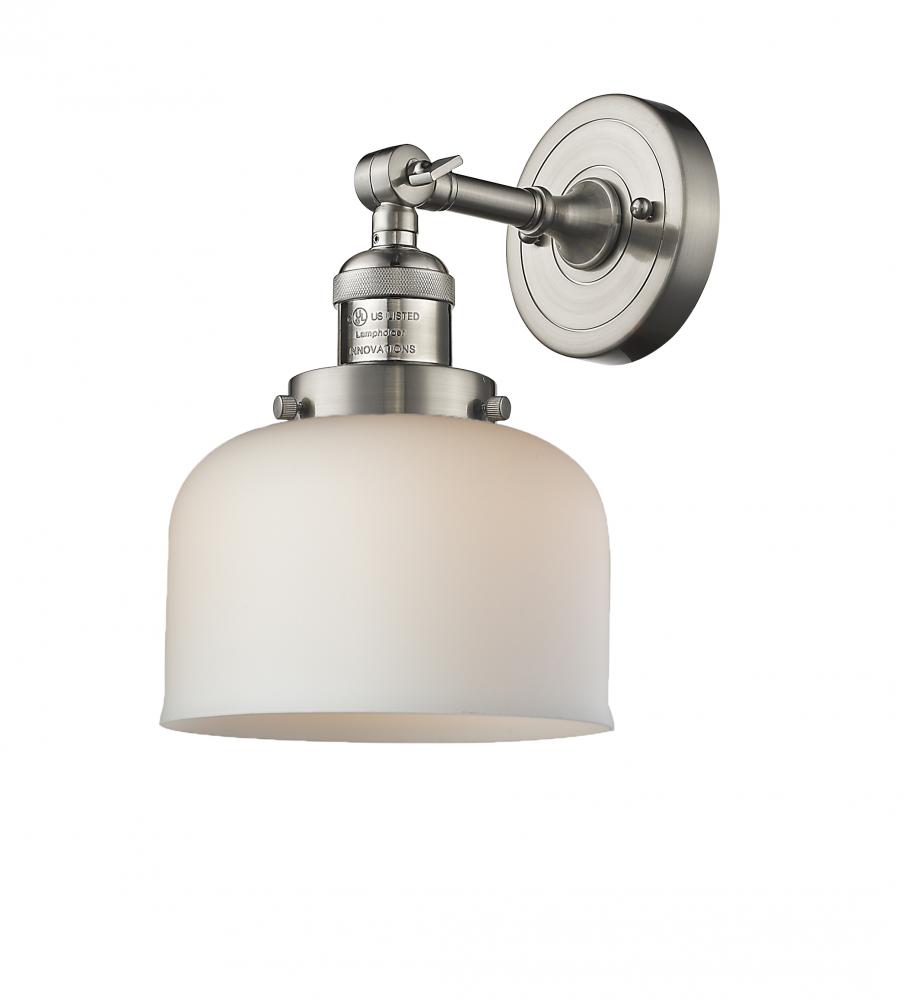 Bell - 1 Light - 8 inch - Brushed Satin Nickel - Sconce