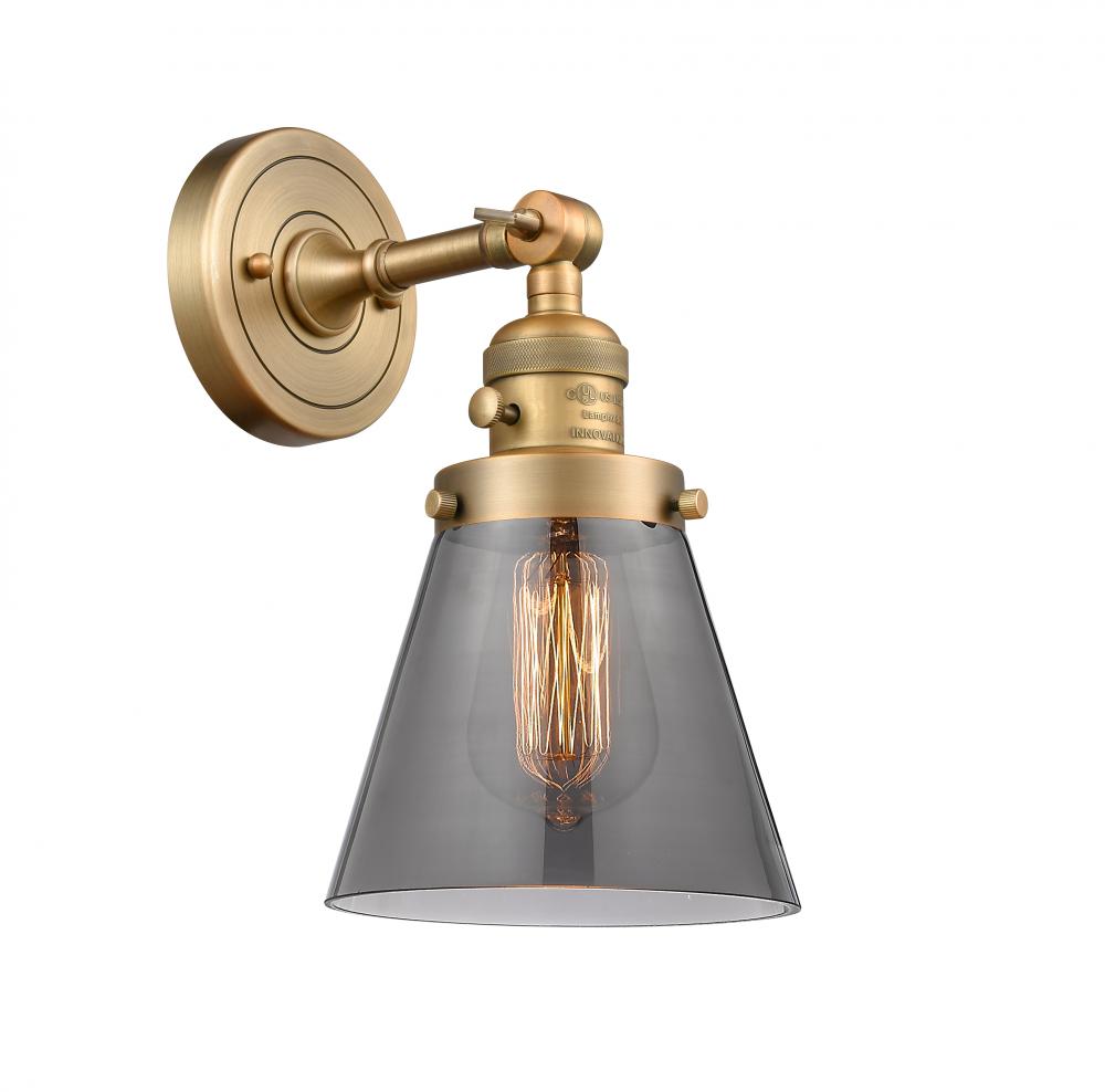 Cone - 1 Light - 6 inch - Brushed Brass - Sconce