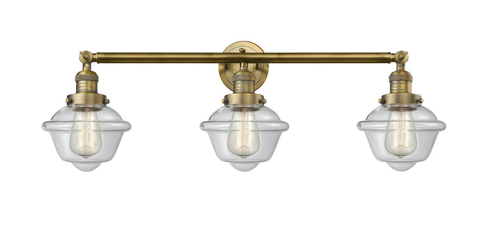 Oxford - 3 Light - 34 inch - Brushed Brass - Bath Vanity Light