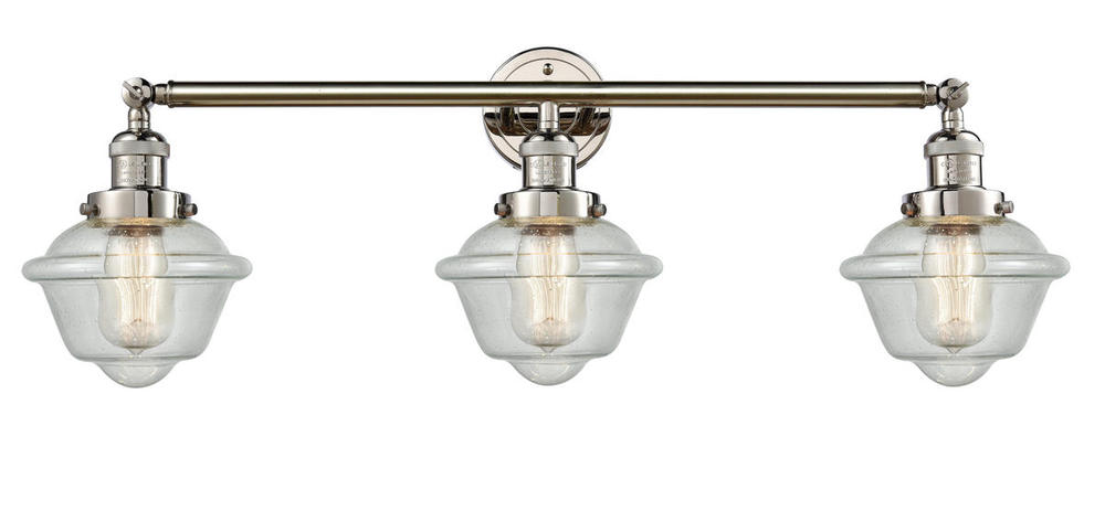 Oxford - 3 Light - 34 inch - Polished Nickel - Bath Vanity Light