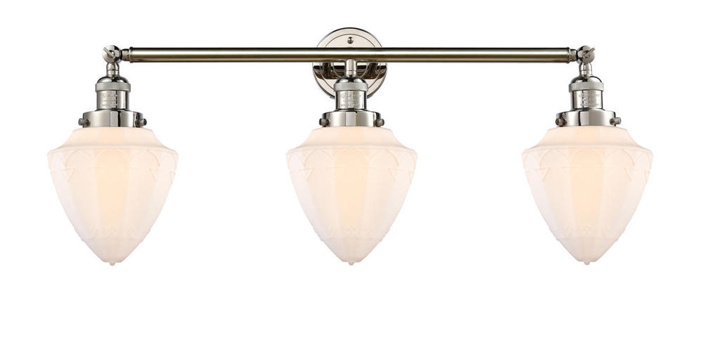 Bullet - 3 Light - 34 inch - Polished Nickel - Bath Vanity Light