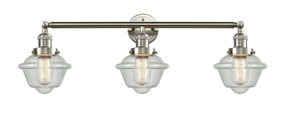 Oxford - 3 Light - 34 inch - Brushed Satin Nickel - Bath Vanity Light