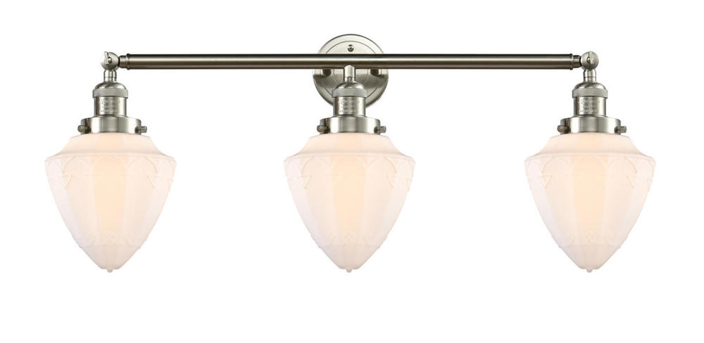 Bullet - 3 Light - 34 inch - Brushed Satin Nickel - Bath Vanity Light