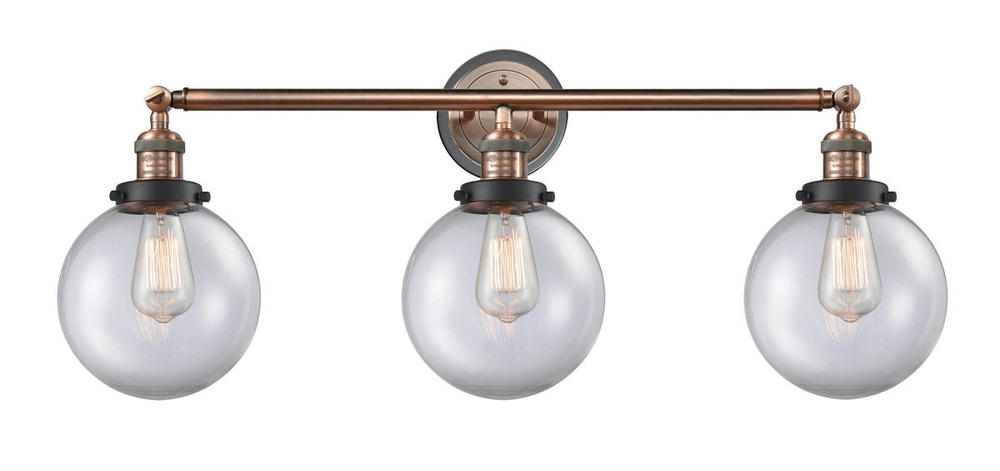 Beacon - 3 Light - 32 inch - Antique Copper - Bath Vanity Light