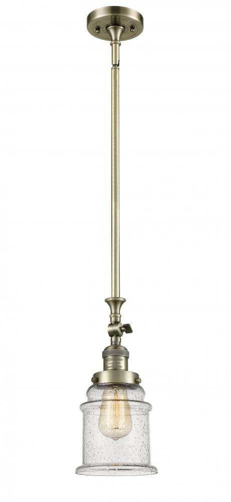 Canton - 1 Light - 6 inch - Antique Brass - Stem Hung - Mini Pendant