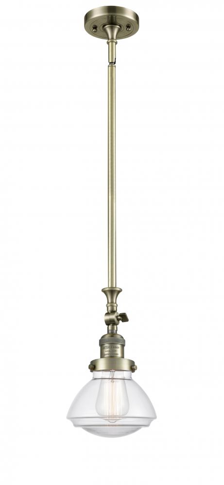 Olean - 1 Light - 7 inch - Antique Brass - Stem Hung - Mini Pendant