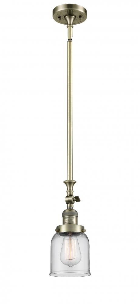 Bell - 1 Light - 5 inch - Antique Brass - Stem Hung - Mini Pendant