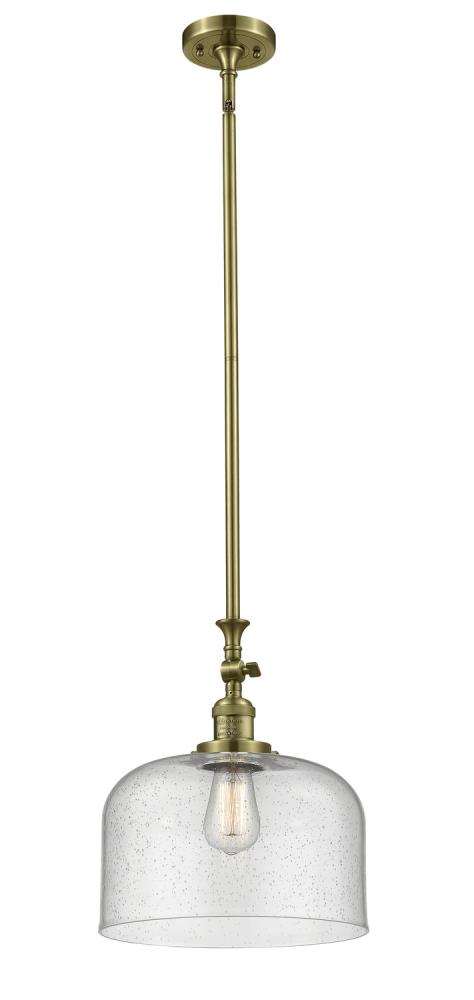 Bell - 1 Light - 12 inch - Antique Brass - Stem Hung - Mini Pendant
