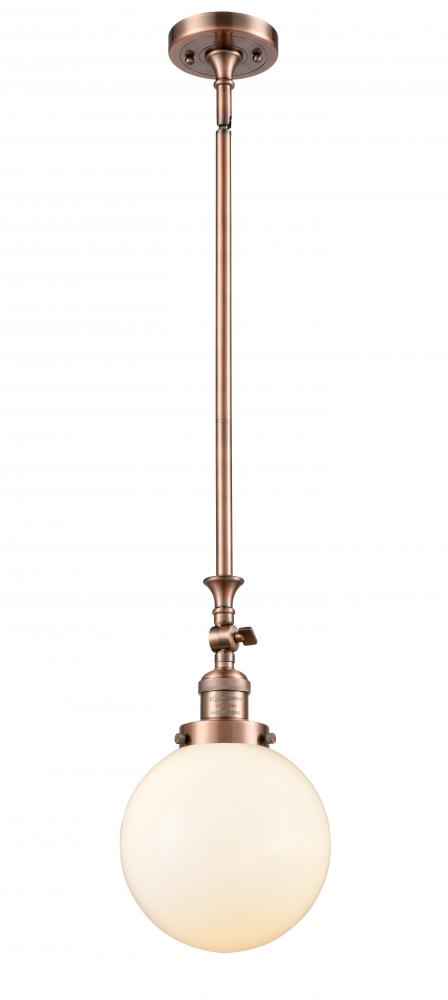 Beacon - 1 Light - 8 inch - Antique Copper - Stem Hung - Mini Pendant