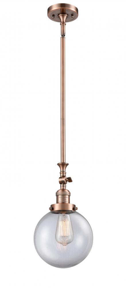Beacon - 1 Light - 8 inch - Antique Copper - Stem Hung - Mini Pendant