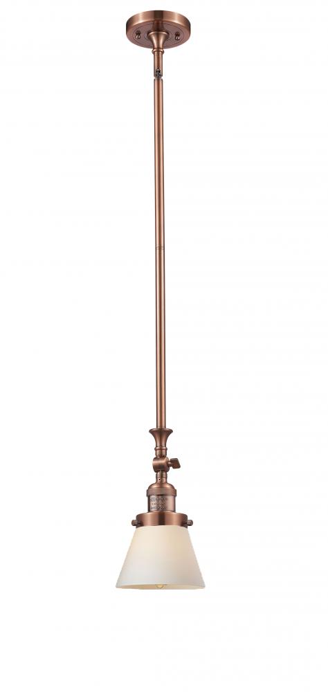 Cone - 1 Light - 6 inch - Antique Copper - Stem Hung - Mini Pendant