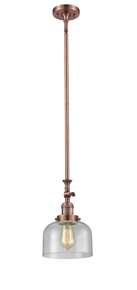 Bell - 1 Light - 8 inch - Antique Copper - Stem Hung - Mini Pendant
