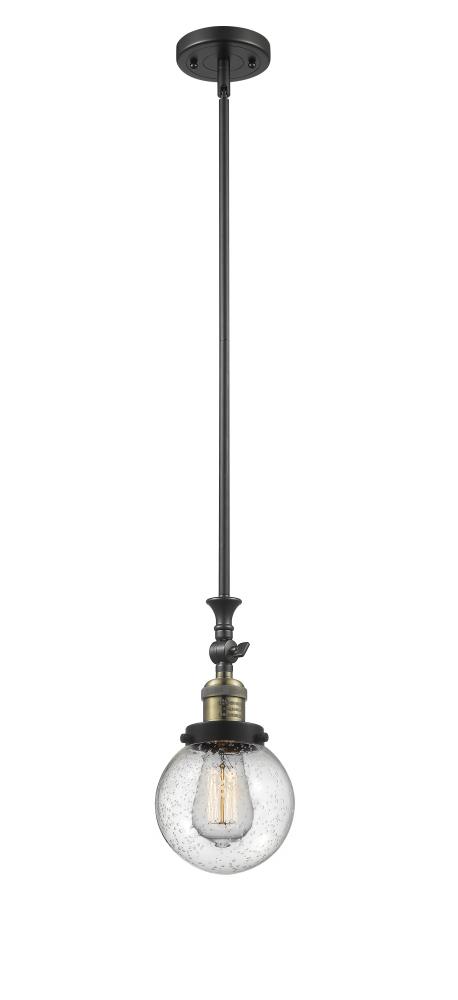 Beacon - 1 Light - 6 inch - Black Antique Brass - Stem Hung - Mini Pendant