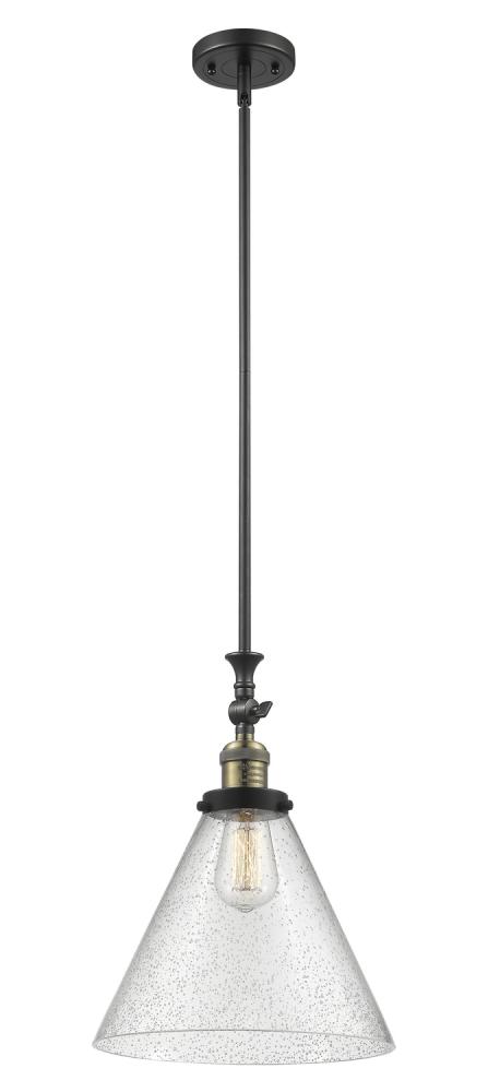 Cone - 1 Light - 12 inch - Black Antique Brass - Stem Hung - Mini Pendant