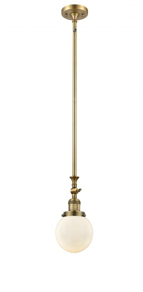 Beacon - 1 Light - 6 inch - Brushed Brass - Stem Hung - Mini Pendant
