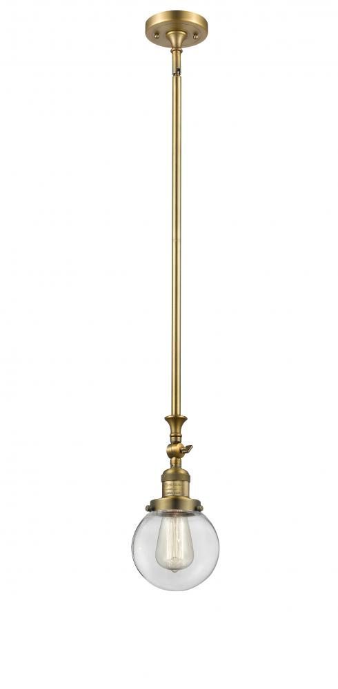 Beacon - 1 Light - 6 inch - Brushed Brass - Stem Hung - Mini Pendant