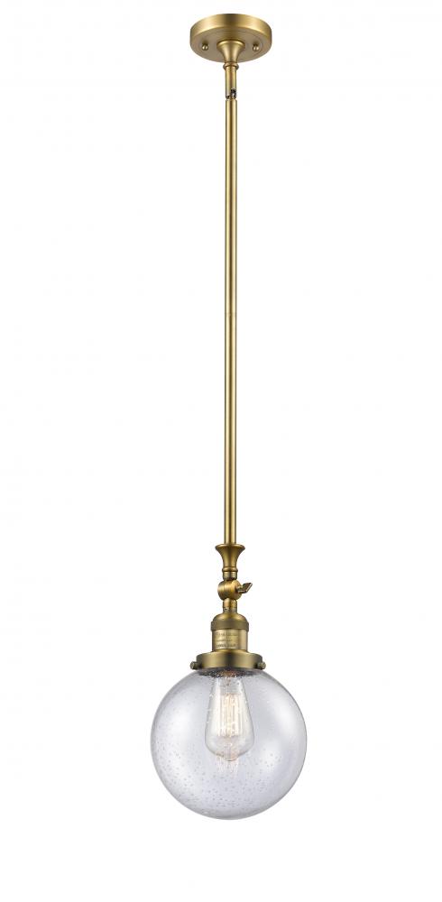 Beacon - 1 Light - 8 inch - Brushed Brass - Stem Hung - Mini Pendant