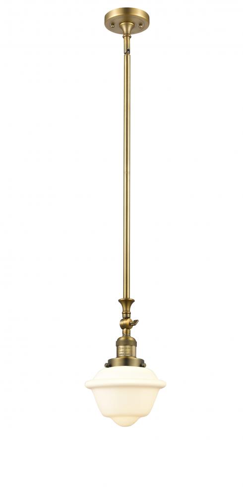 Oxford - 1 Light - 7 inch - Brushed Brass - Stem Hung - Mini Pendant