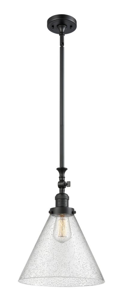 Cone - 1 Light - 12 inch - Matte Black - Stem Hung - Mini Pendant