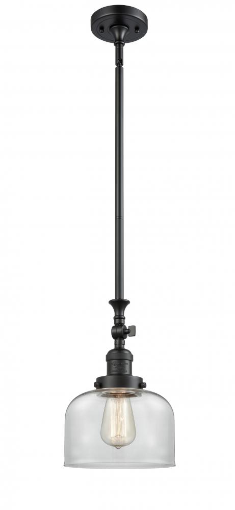 Bell - 1 Light - 8 inch - Matte Black - Stem Hung - Mini Pendant