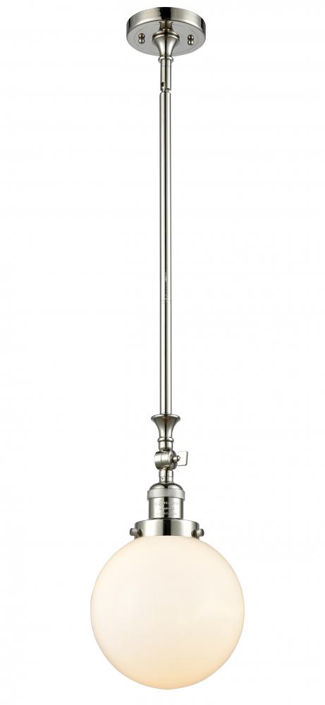 Beacon - 1 Light - 8 inch - Polished Nickel - Stem Hung - Mini Pendant