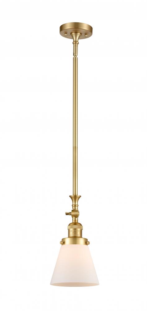 Cone - 1 Light - 6 inch - Satin Gold - Stem Hung - Mini Pendant