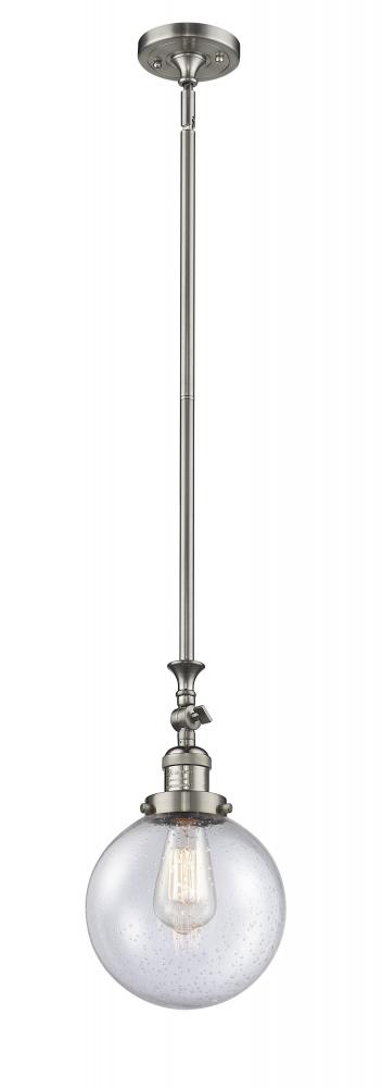 Beacon - 1 Light - 8 inch - Brushed Satin Nickel - Stem Hung - Mini Pendant