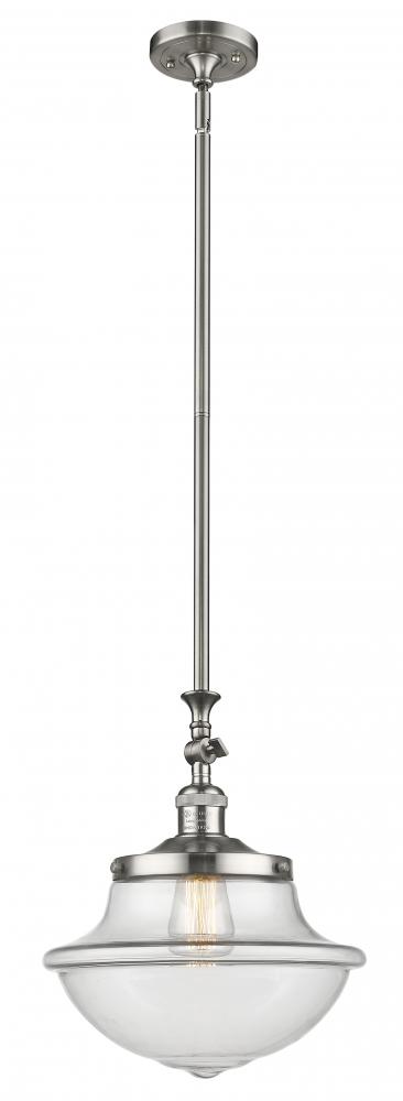Oxford - 1 Light - 12 inch - Brushed Satin Nickel - Stem Hung - Mini Pendant