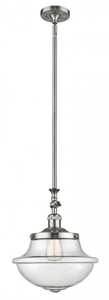 Oxford - 1 Light - 12 inch - Brushed Satin Nickel - Stem Hung - Mini Pendant