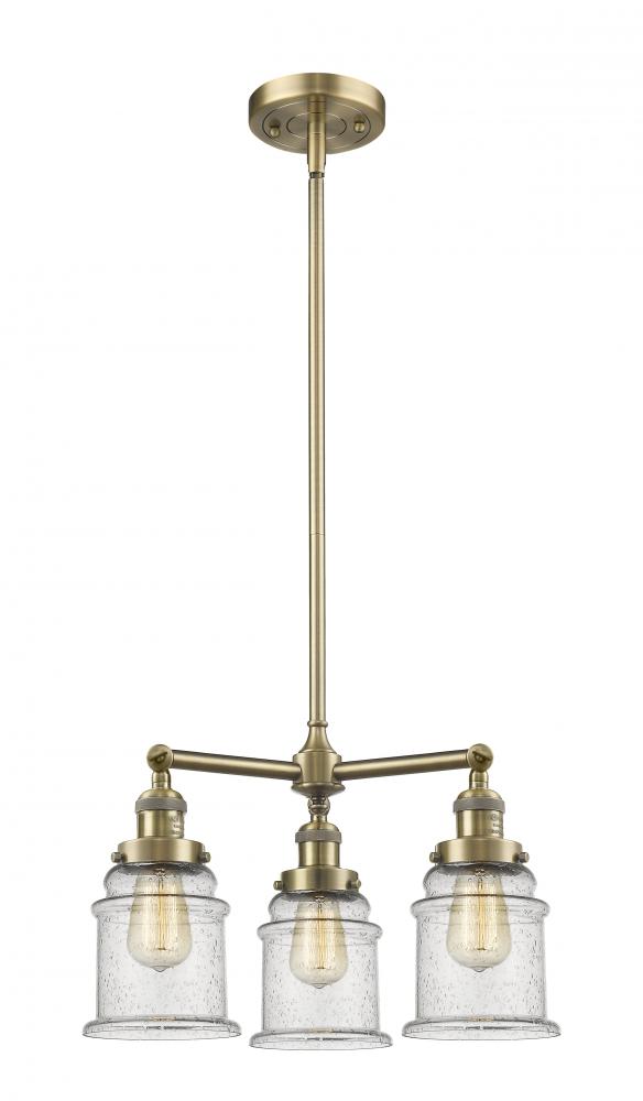 Canton - 3 Light - 18 inch - Antique Brass - Stem Hung - Chandelier