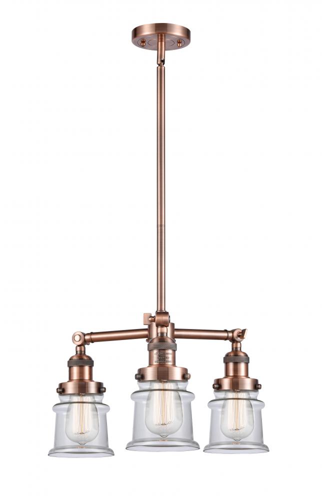 Canton - 3 Light - 18 inch - Antique Copper - Stem Hung - Chandelier