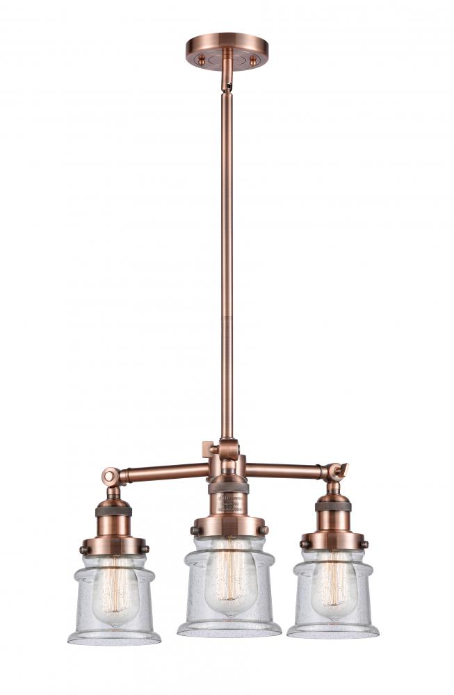 Canton - 3 Light - 18 inch - Antique Copper - Stem Hung - Chandelier