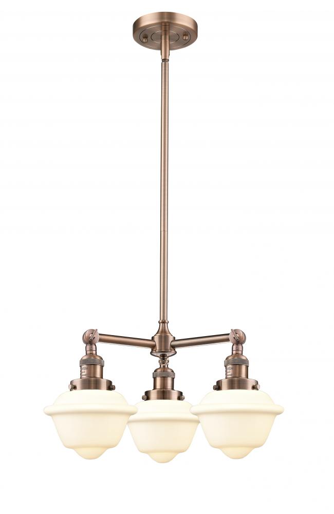 Oxford - 3 Light - 20 inch - Antique Copper - Stem Hung - Chandelier