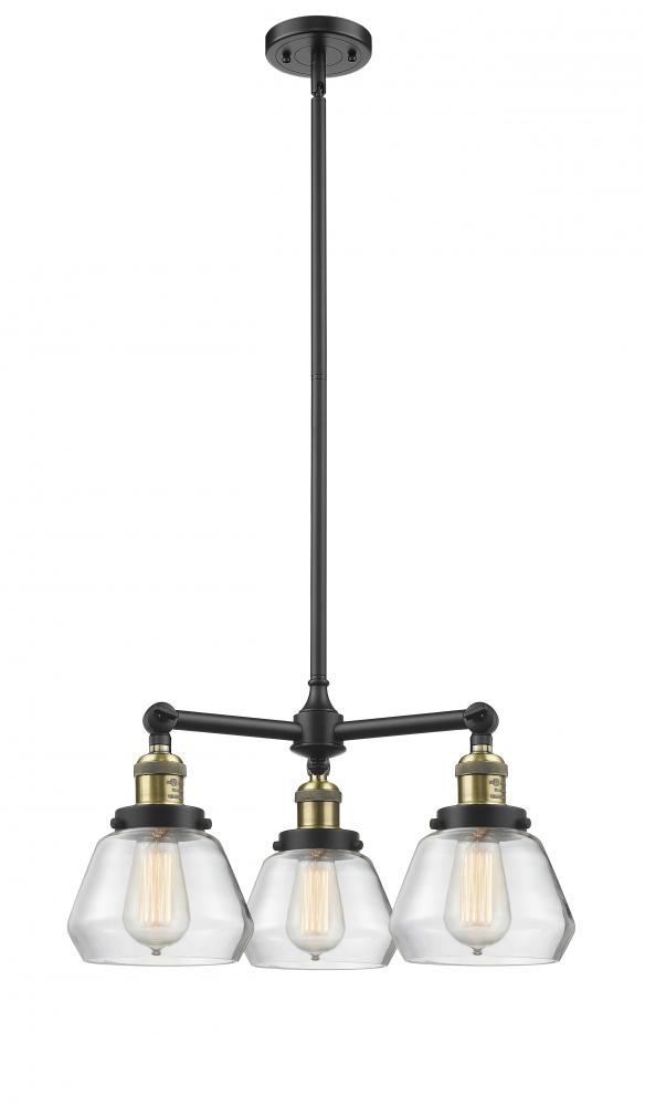 Fulton - 3 Light - 22 inch - Black Antique Brass - Stem Hung - Chandelier