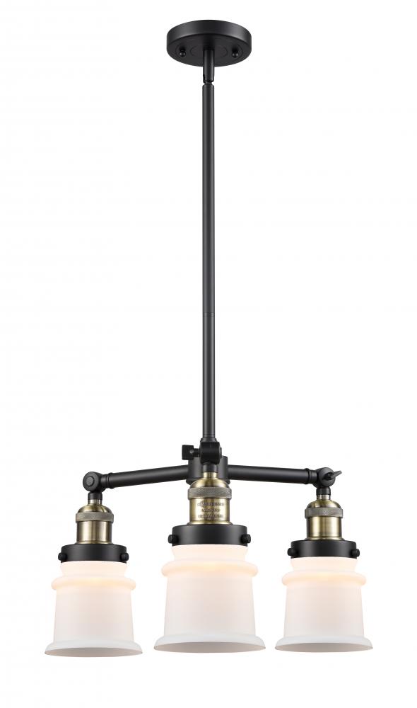 Canton - 3 Light - 18 inch - Black Antique Brass - Stem Hung - Chandelier