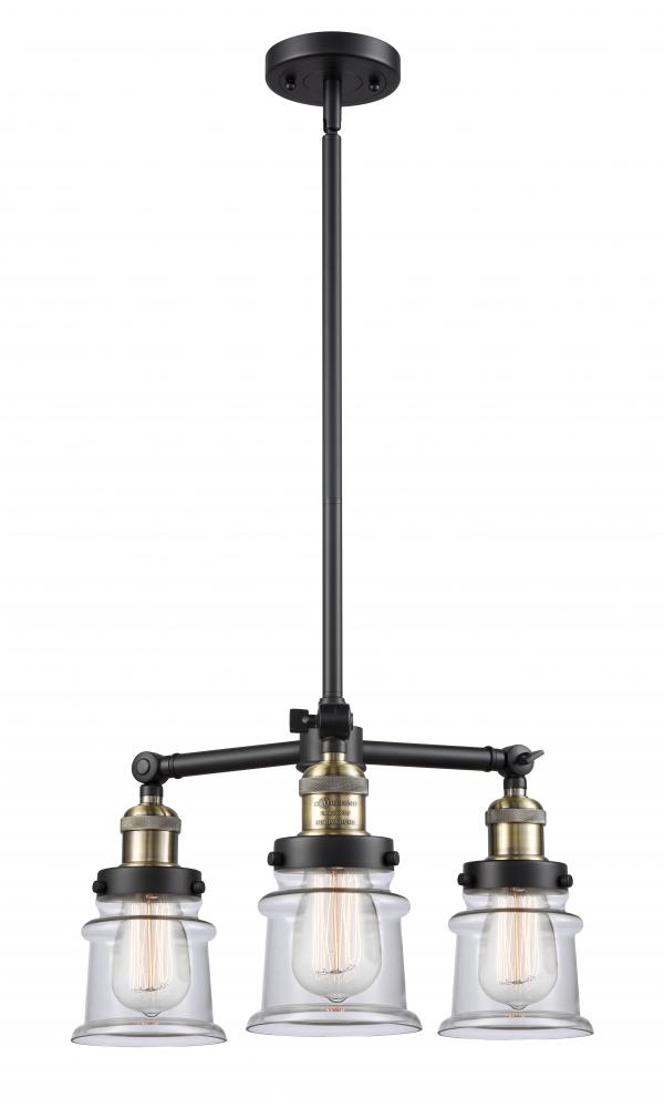 Canton - 3 Light - 18 inch - Black Antique Brass - Stem Hung - Chandelier