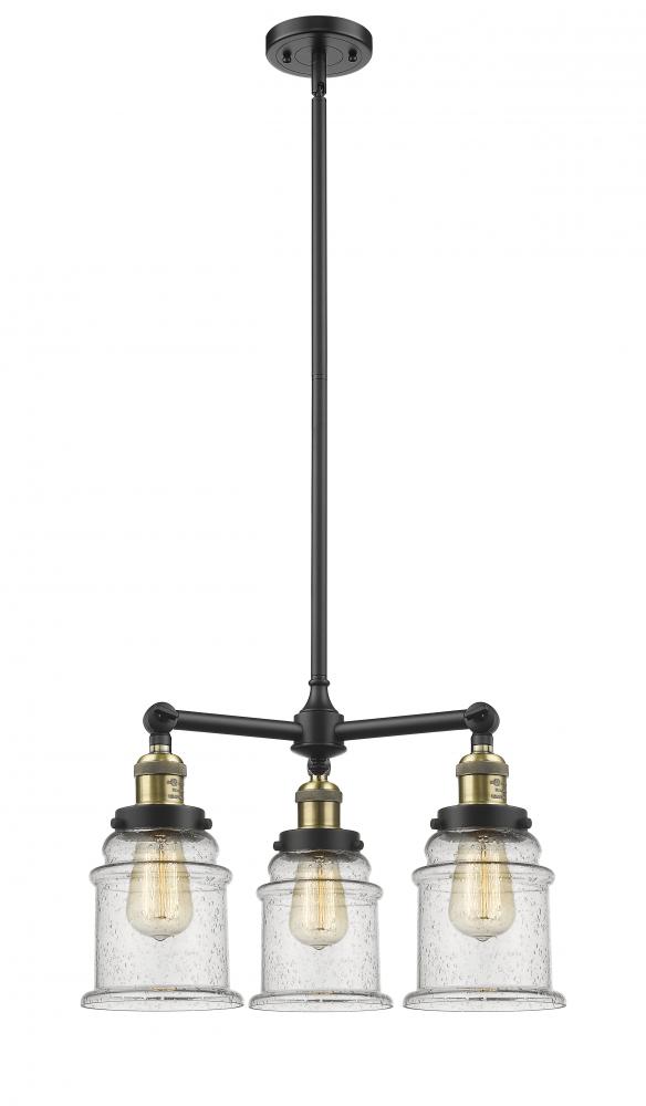 Canton - 3 Light - 18 inch - Black Antique Brass - Stem Hung - Chandelier