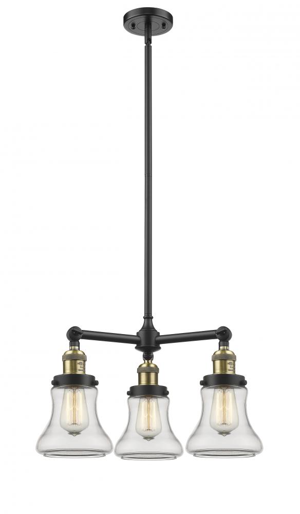 Bellmont - 3 Light - 18 inch - Black Antique Brass - Stem Hung - Chandelier